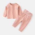 CozyNest – Baby Thermal Underwear Pajama Set in Soft Candy Colors