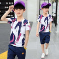 Boys Summer Cotton Shirt & Shorts Set - 2-Piece Outfit
