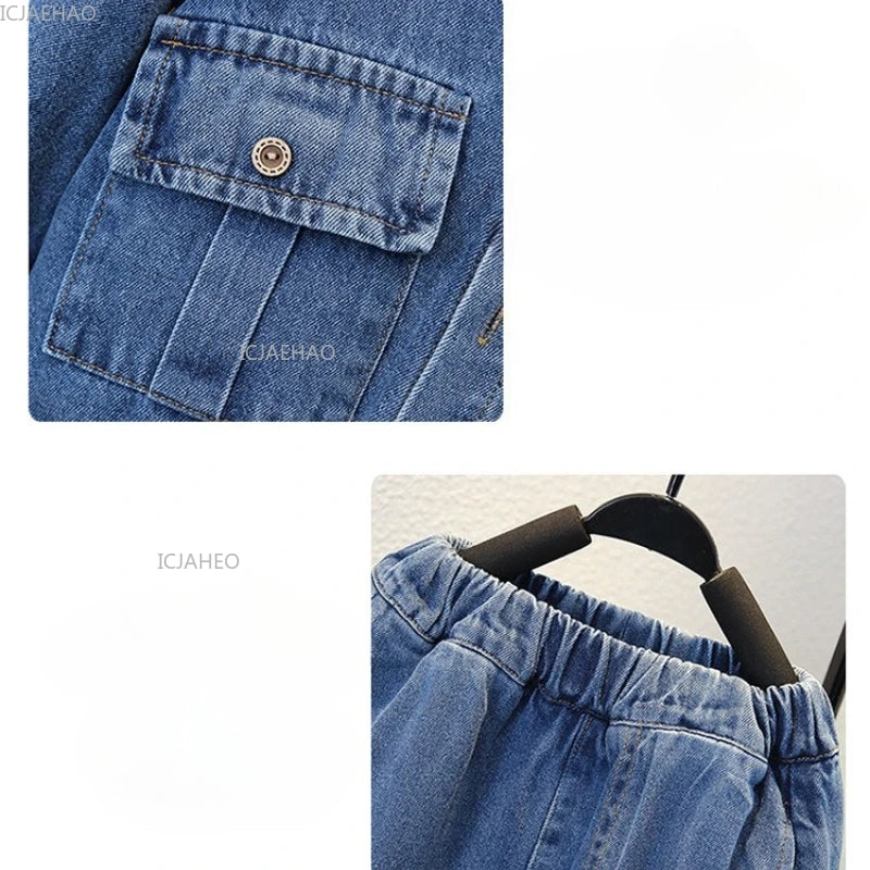 Boys Denim Jacket & Pants Set - 2-Piece Outfit