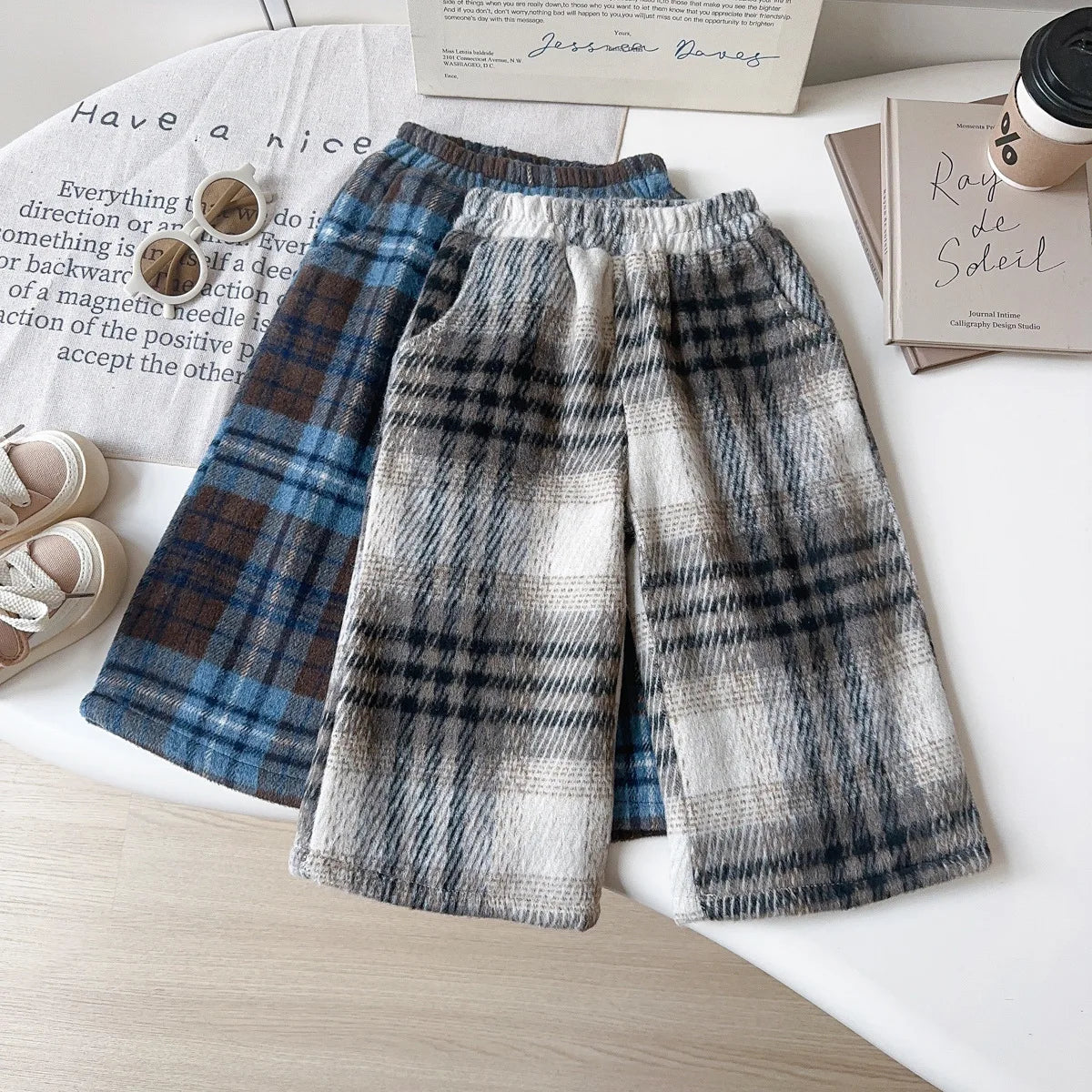 Toddler Girls Fleece-Lined Plaid Pants - Winter