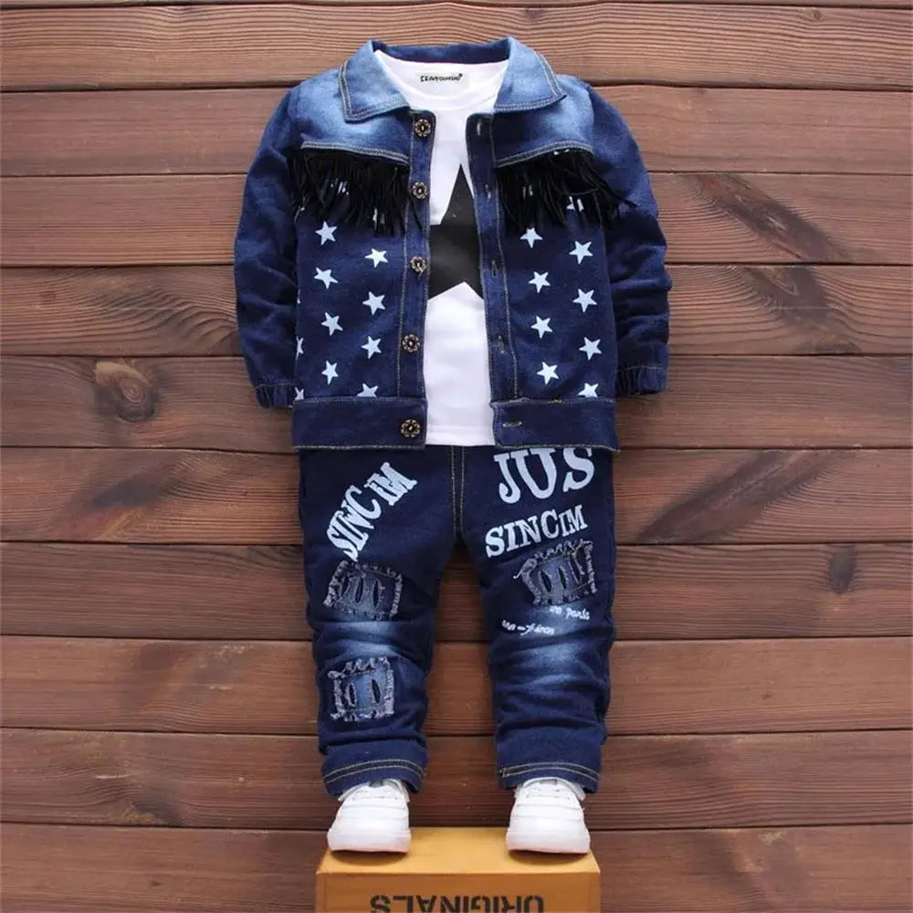 Toddler Boy Denim Vest Set - 3-Piece Outfit