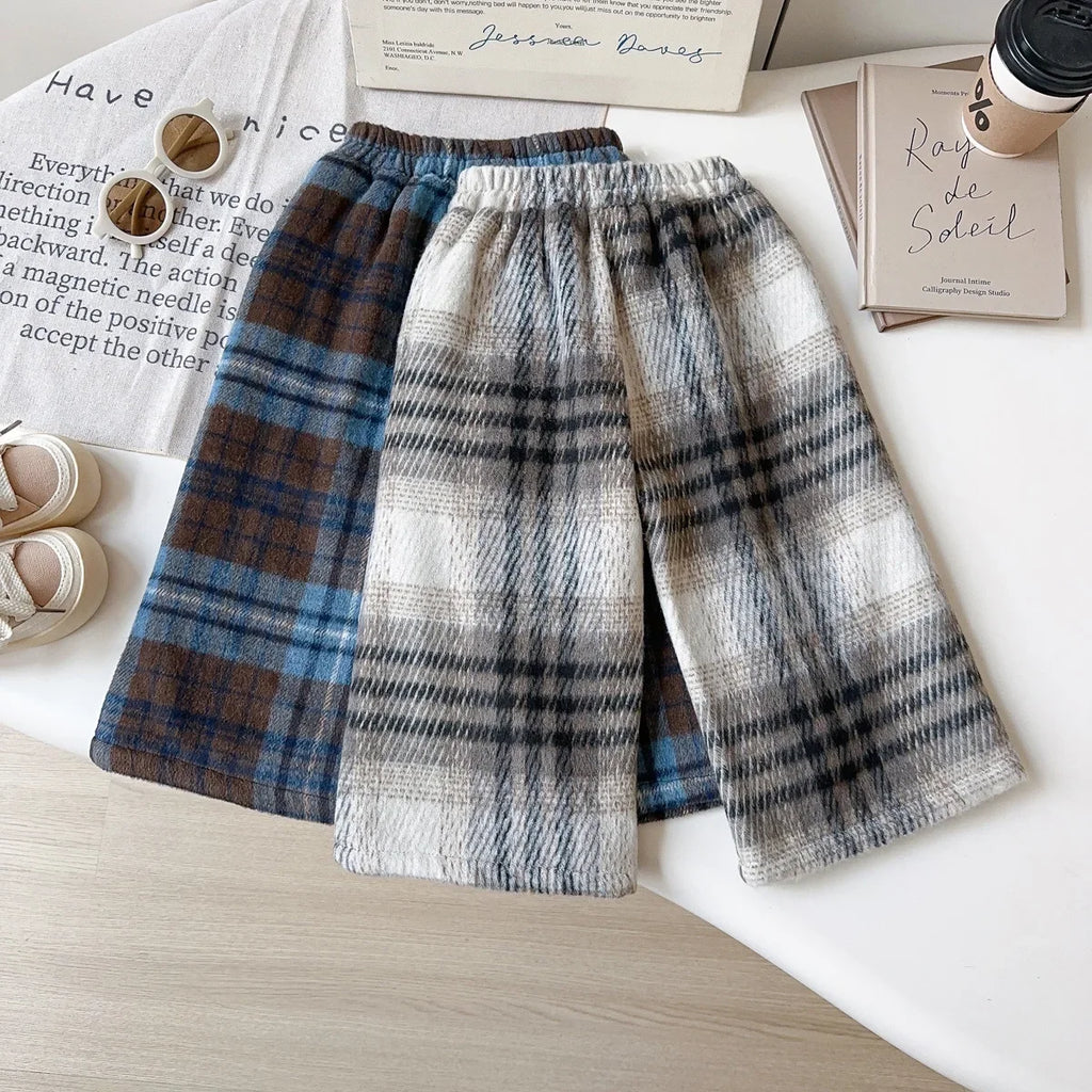 Toddler Girls Fleece-Lined Plaid Pants - Winter