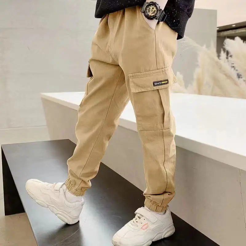 Boys Cargo Pants - Thick Casual Trousers Ages 5-12
