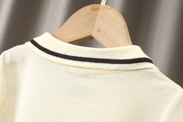 Boys Striped Polo Shirt & Shorts Set - Summer 2-Piece Outfit