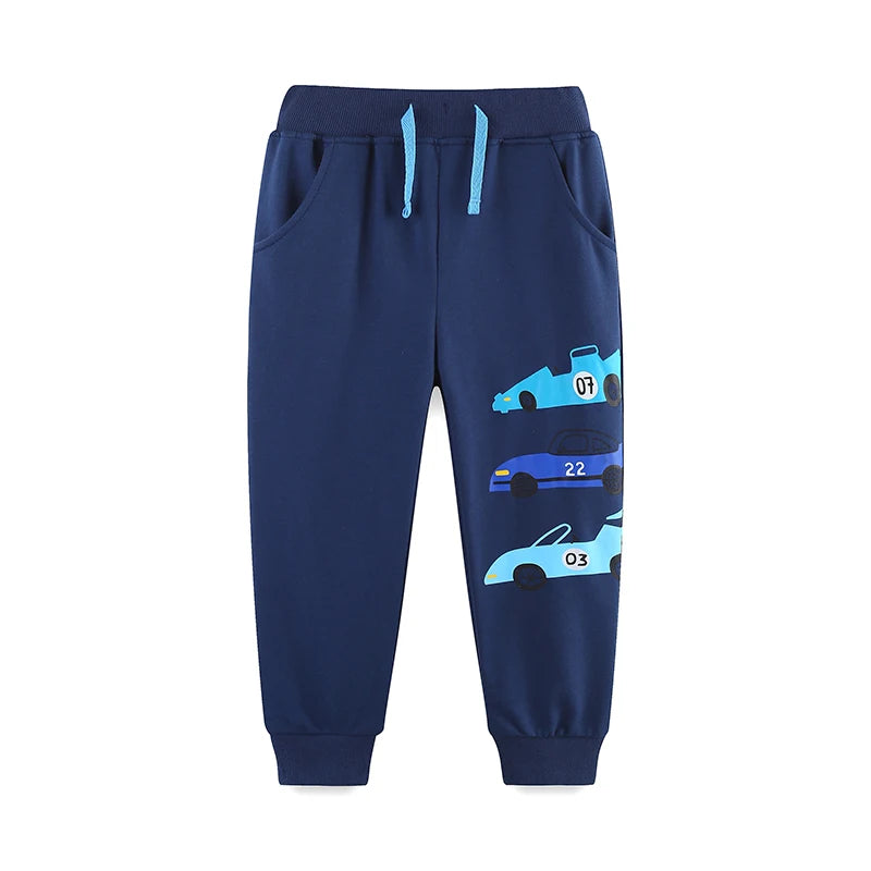 Boys' Trousers Autumn New Pure Cotton Car Printing Children's Trousers Casual Boys' Clothing.
