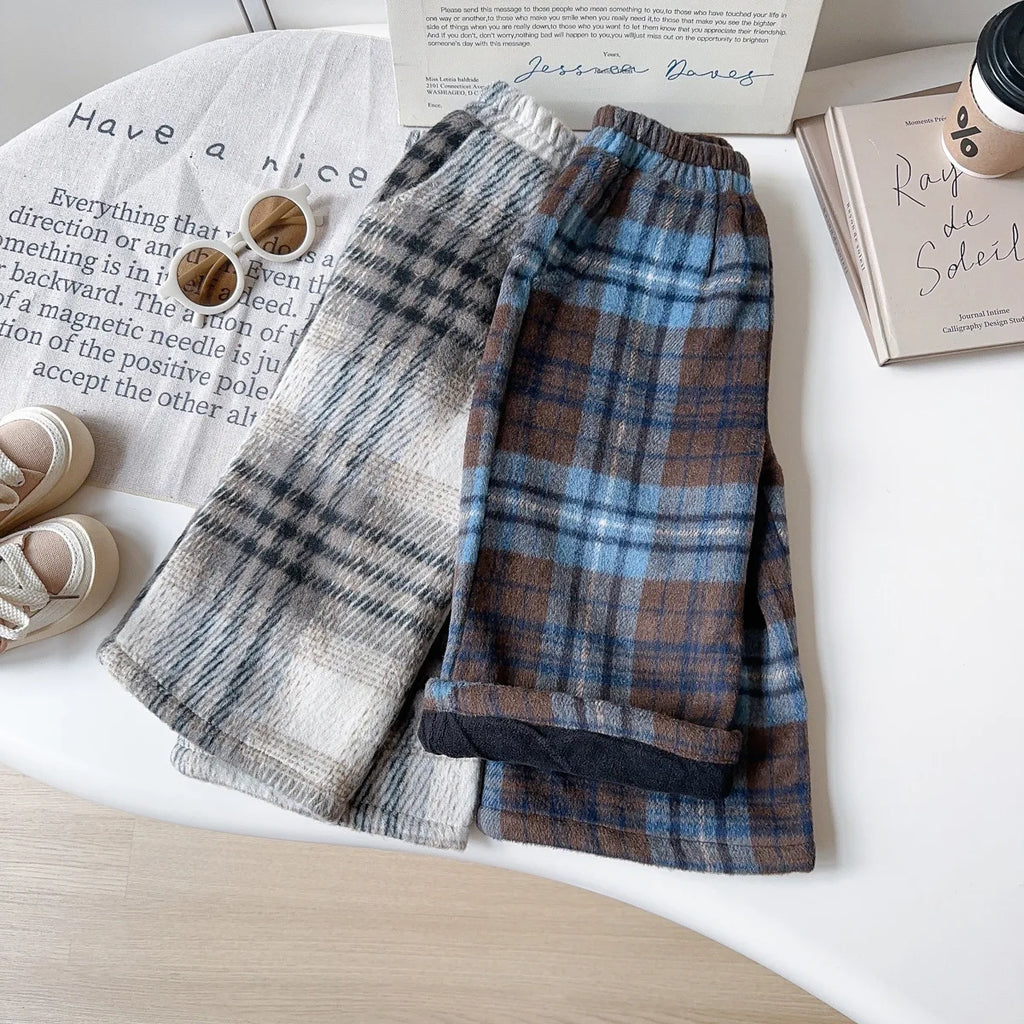 Toddler Girls Fleece-Lined Plaid Pants - Winter