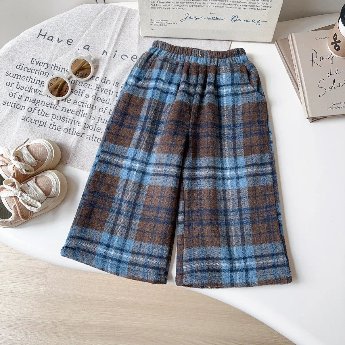 Toddler Girls Fleece-Lined Plaid Pants - Winter