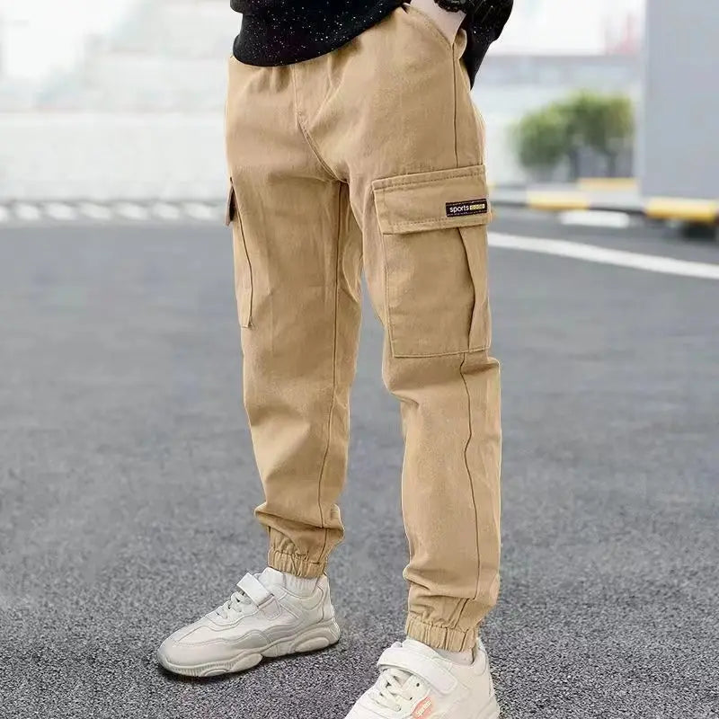Boys Cargo Pants - Thick Casual Trousers Ages 5-12
