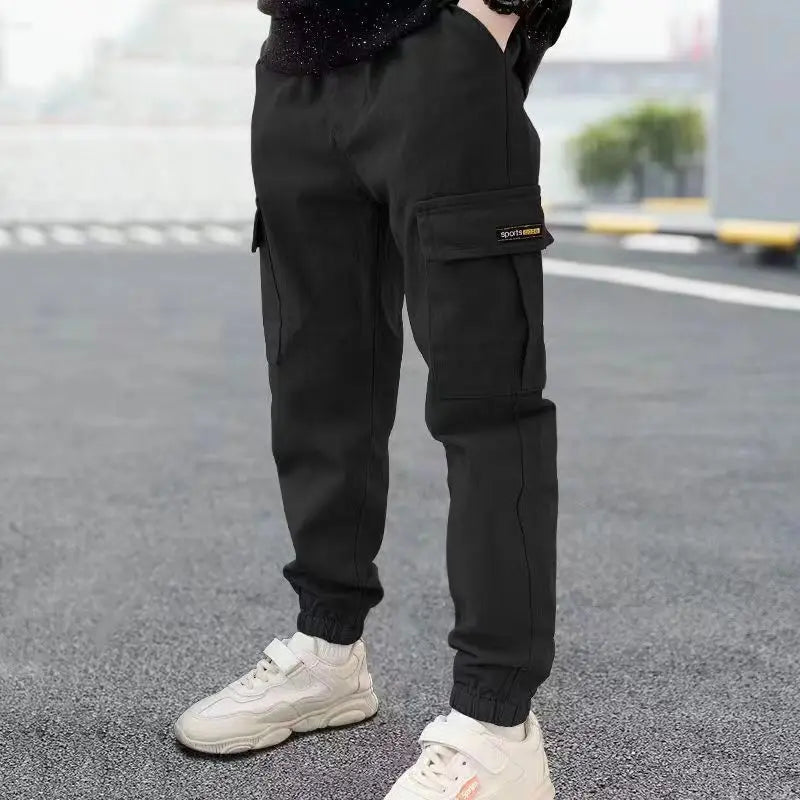 Boys Cargo Pants - Thick Casual Trousers Ages 5-12