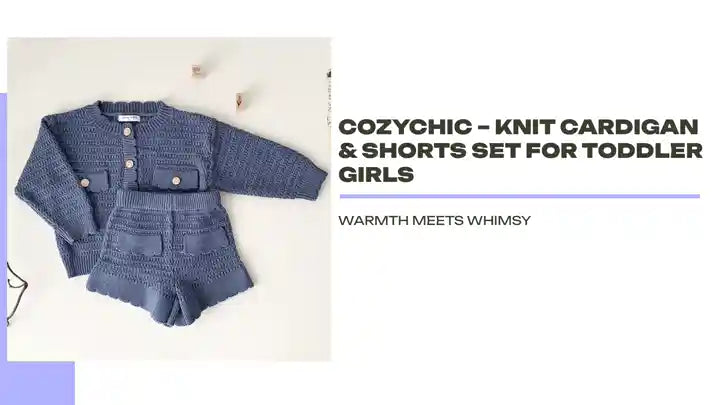 CozyChic &ndash; Knit Cardigan &amp; Shorts Set for Toddler Girls by@Outfy