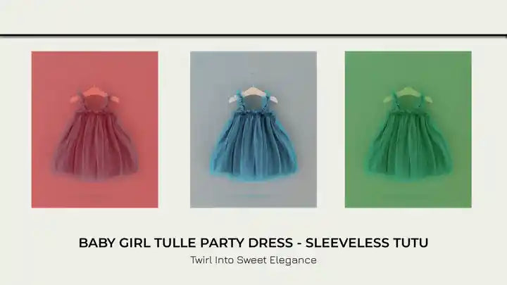 Baby Girl Tulle Party Dress - Sleeveless Tutu by@Outfy